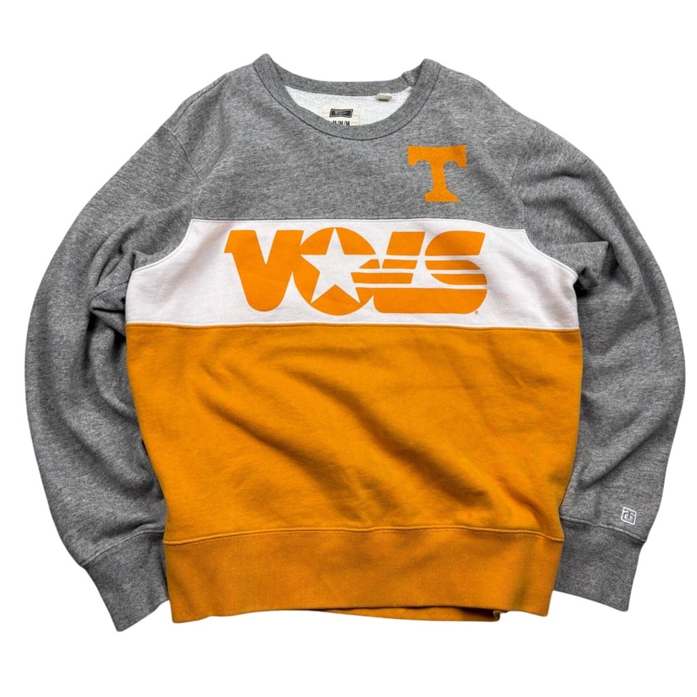 Tennessee Volunteers Vols‎ Crewneck Sweatshirt Grey Orange Mens Medium